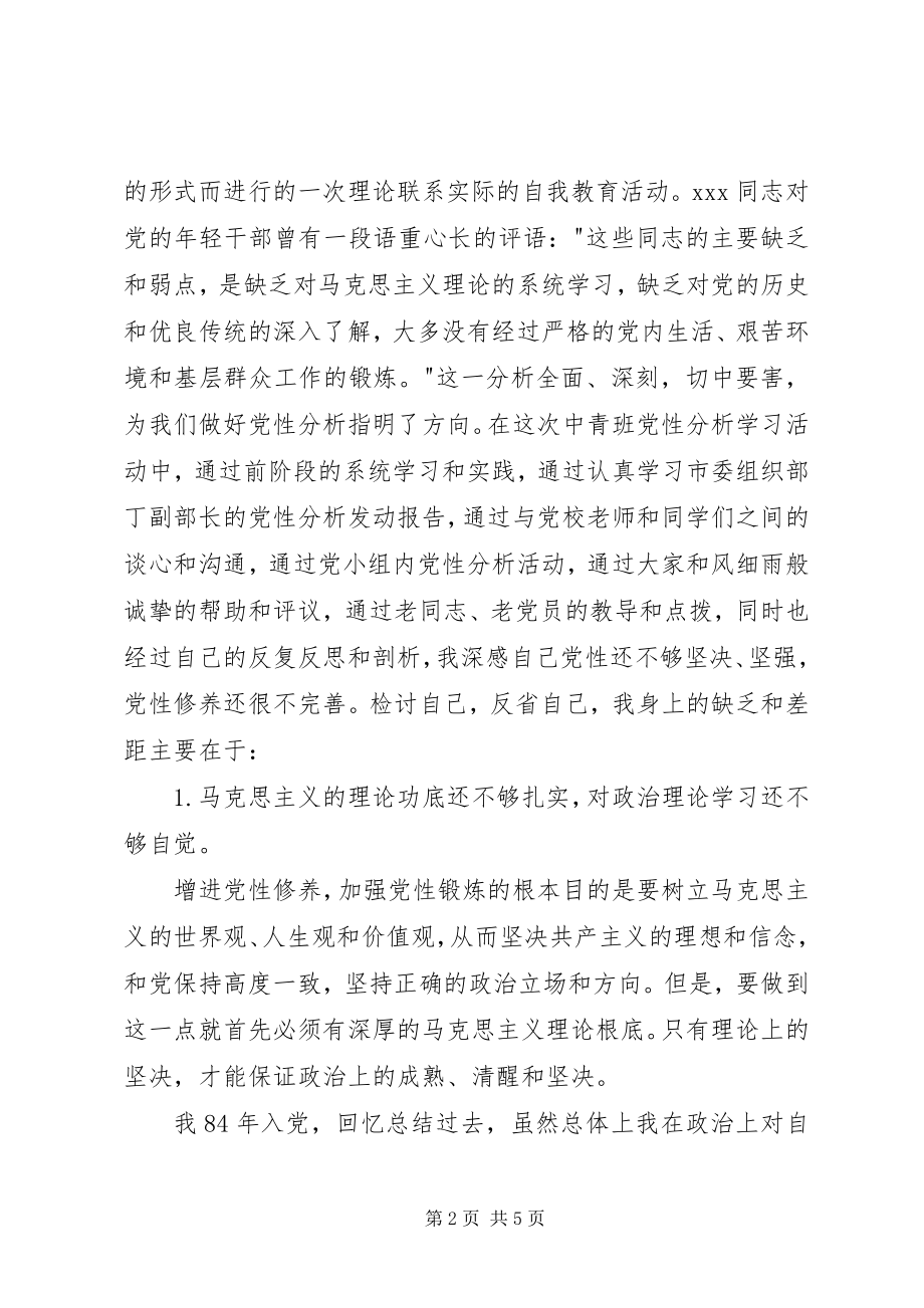 2023年参加党校学习之党性分析思想汇报新编.docx_第2页