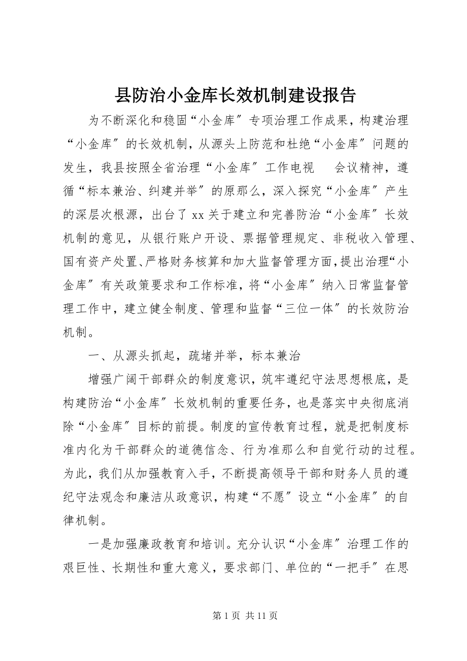 2023年县防治小金库长效机制建设报告.docx_第1页