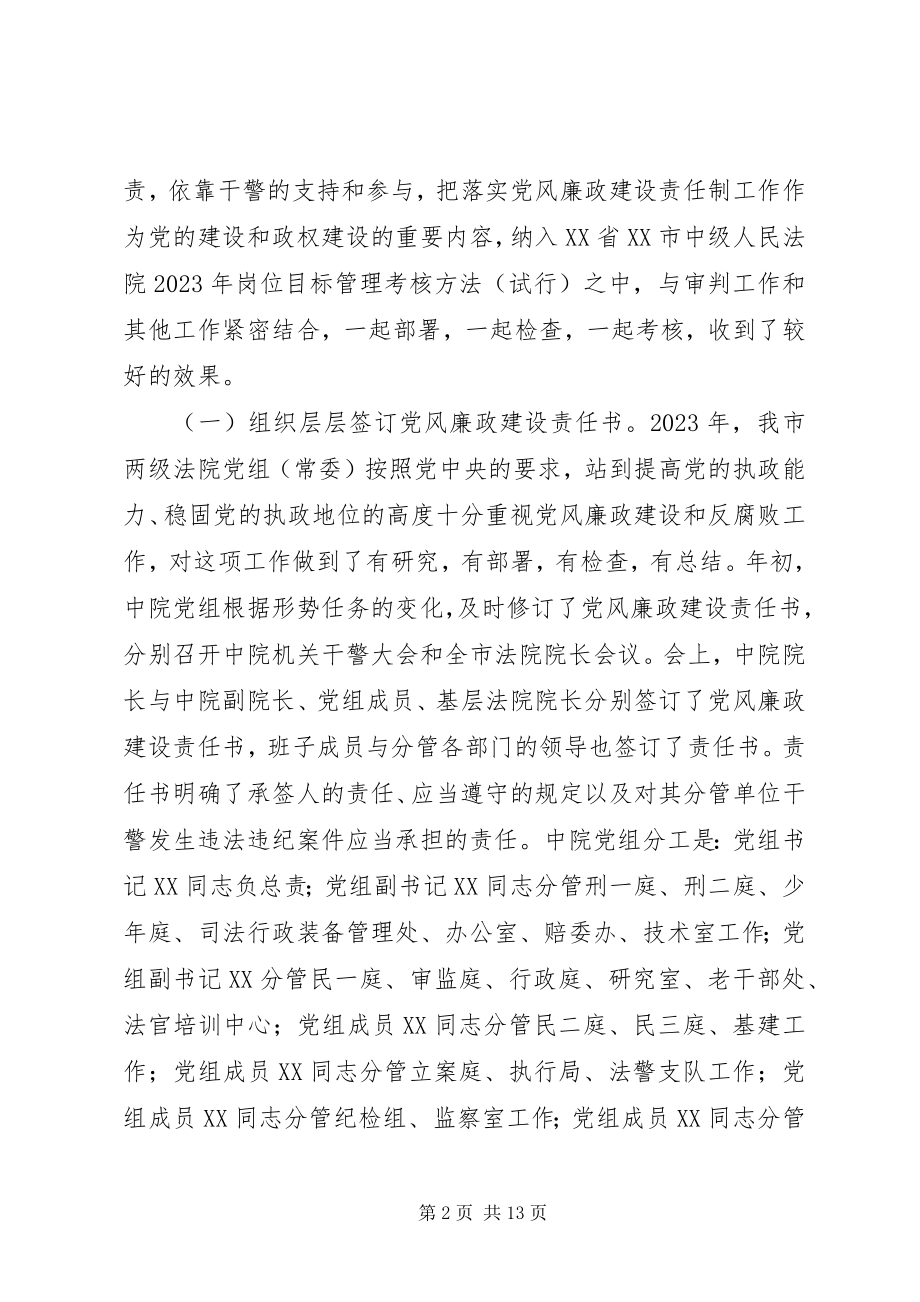 2023年法院纪检监察工作责任目标落实情况的总结报告.docx_第2页