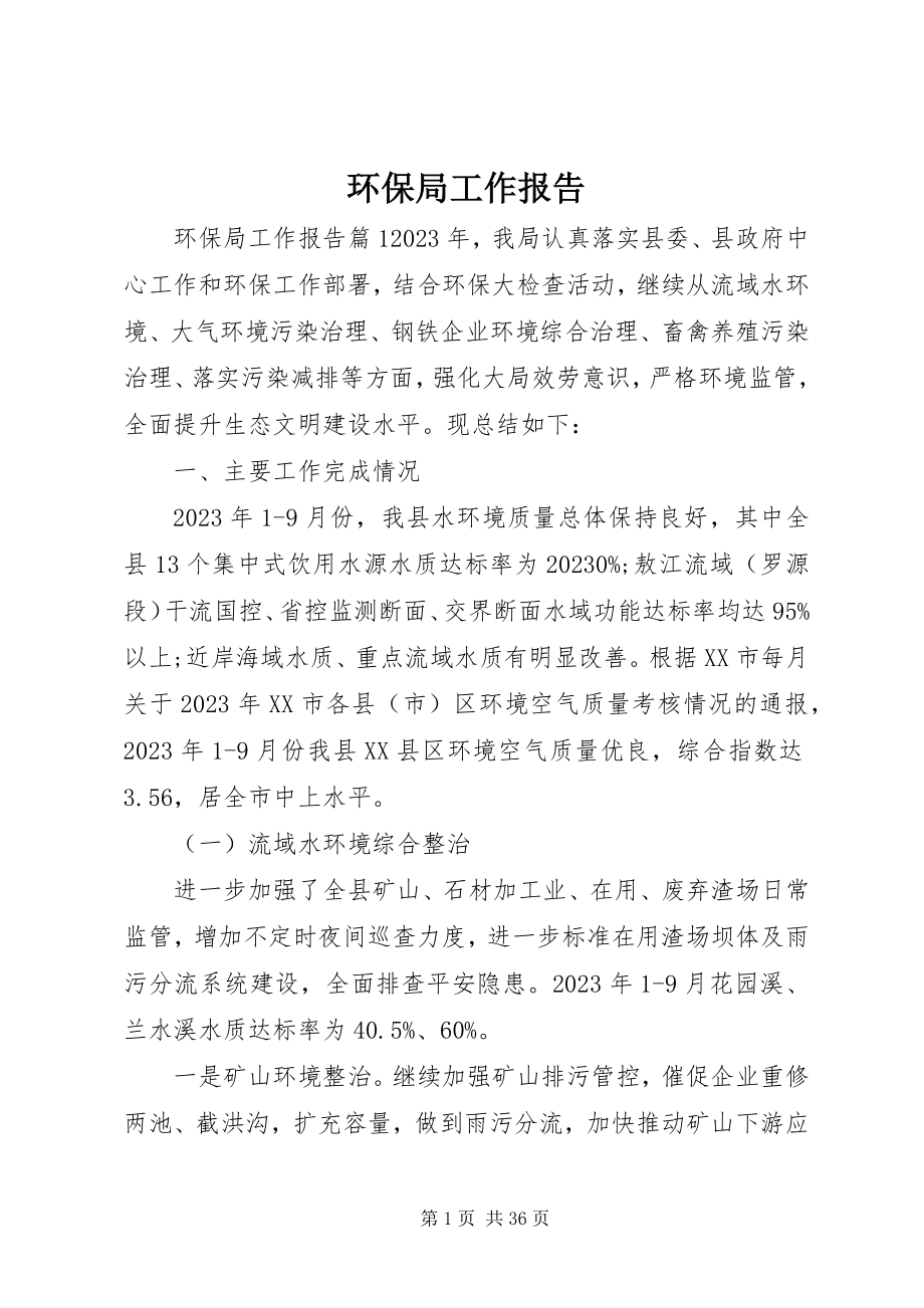 2023年环保局工作报告.docx_第1页