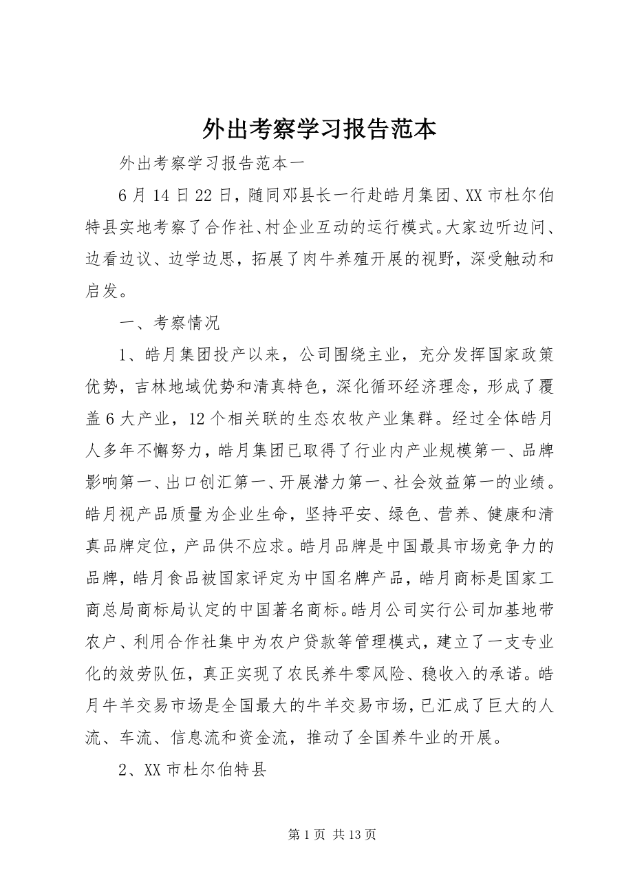 2023年外出考察学习报告范本.docx_第1页