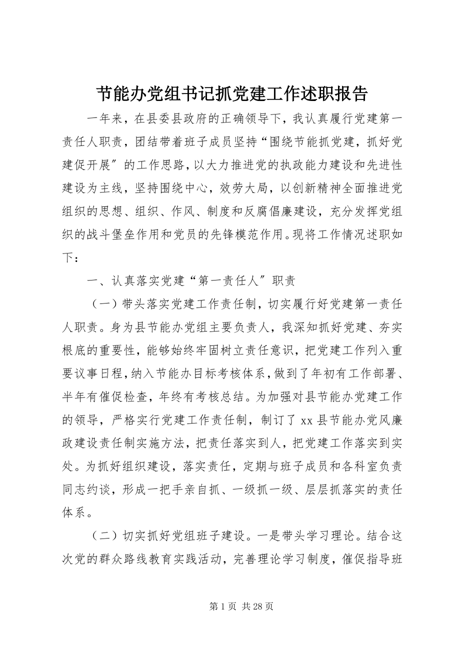 2023年节能办党组书记抓党建工作述职报告.docx_第1页