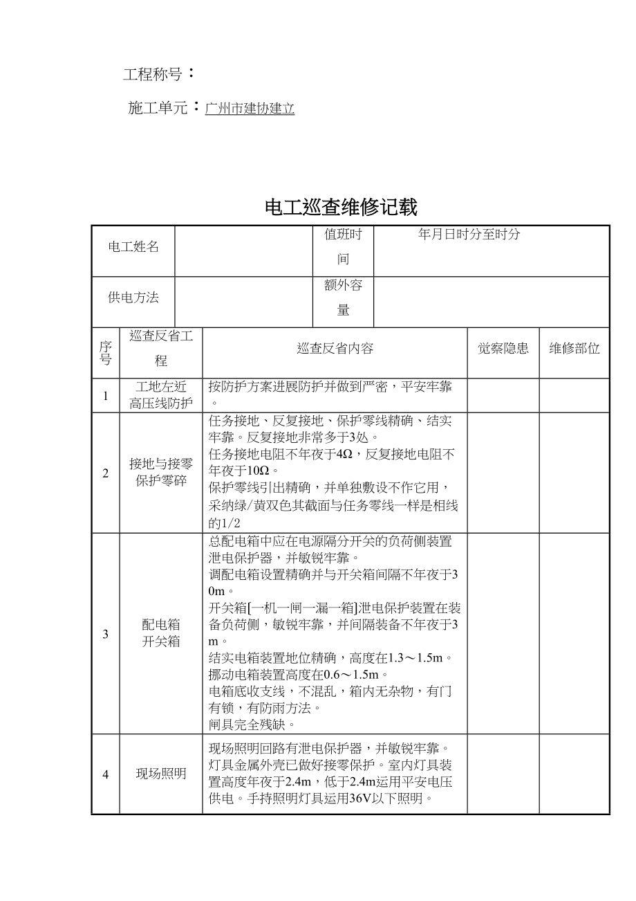 2023年建筑行业电工巡视维修记录.docx_第2页