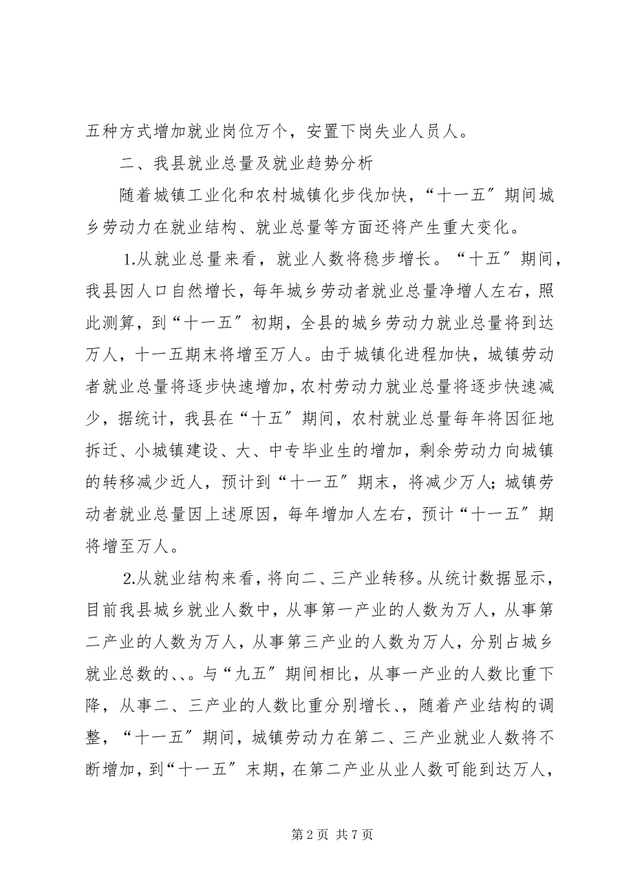 2023年县“十一五”期间就业形势分析及对策.docx_第2页