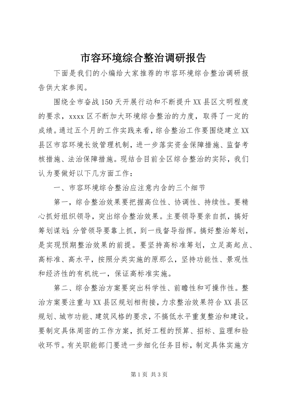 2023年市容环境综合整治调研报告.docx_第1页