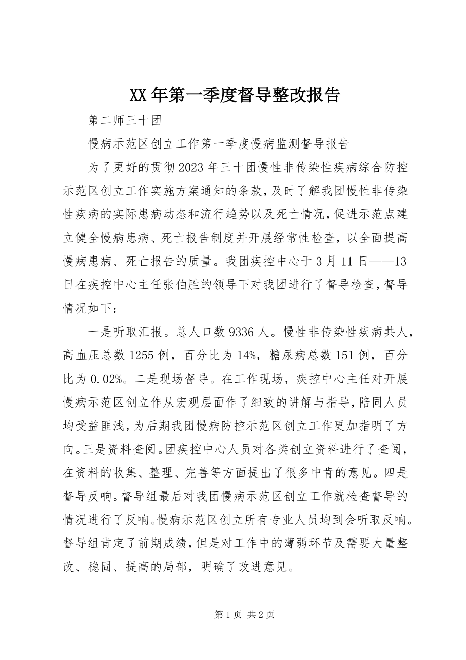 2023年第一季度督导整改报告.docx_第1页