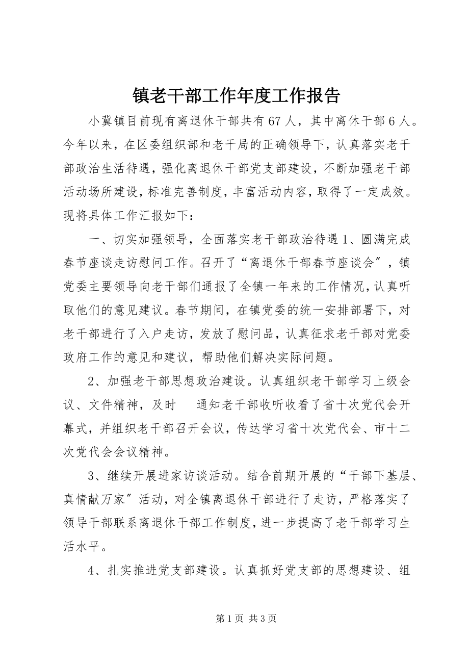 2023年镇老干部工作年度工作报告.docx_第1页