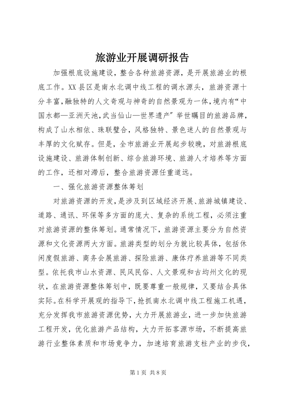 2023年旅游业发展调研报告.docx_第1页