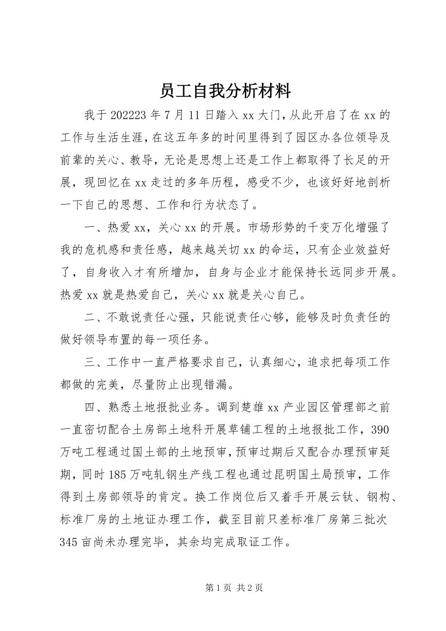 2023年员工自我分析材料.docx_第1页