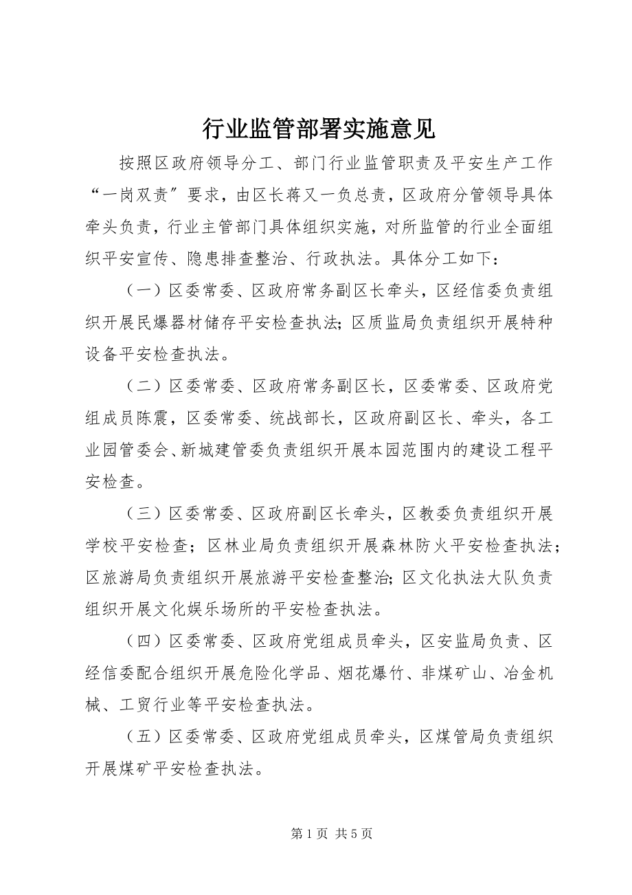 2023年行业监管部署实施意见.docx_第1页