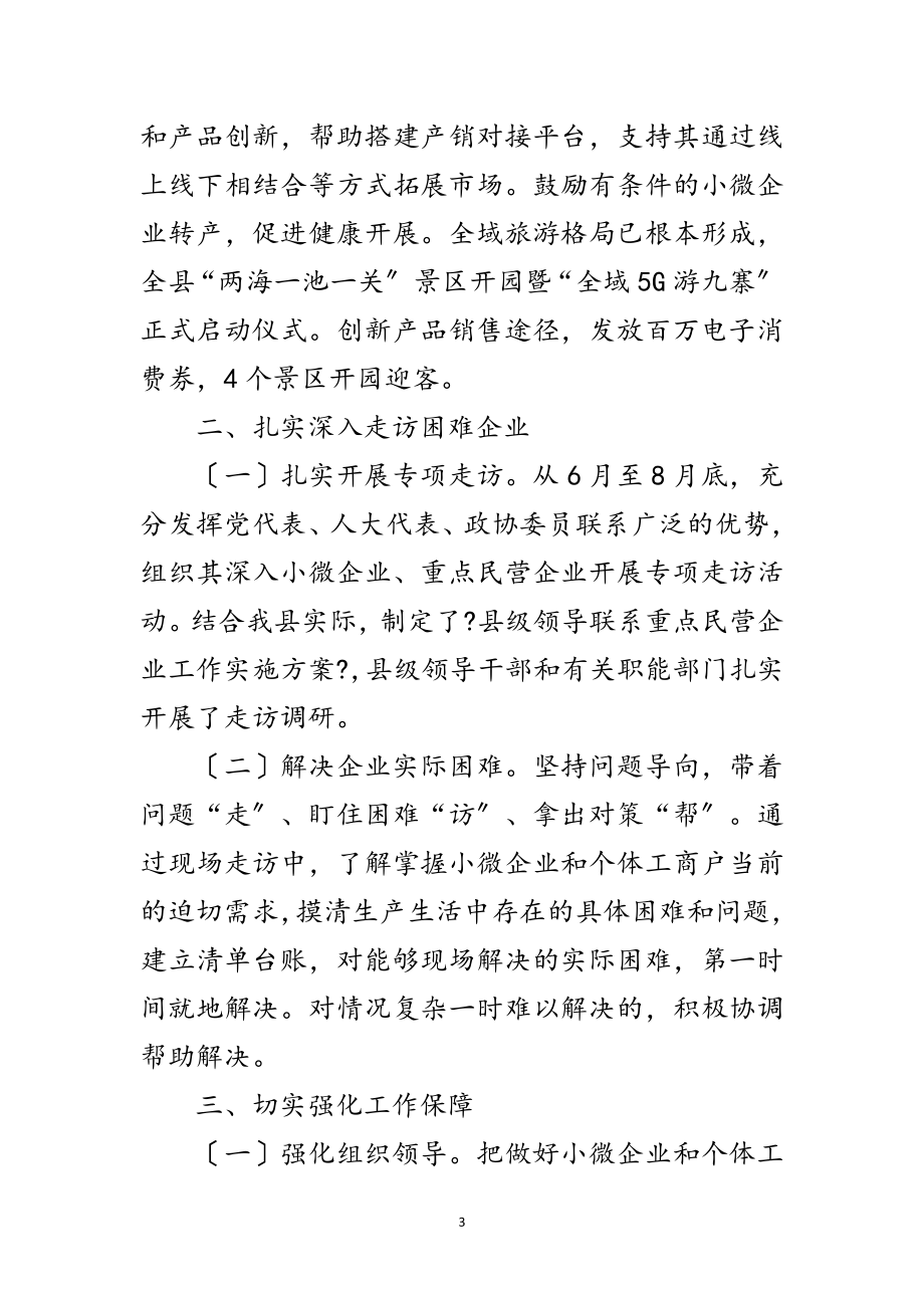 2023年进一步做好小微企业帮扶工作报告范文.doc_第3页