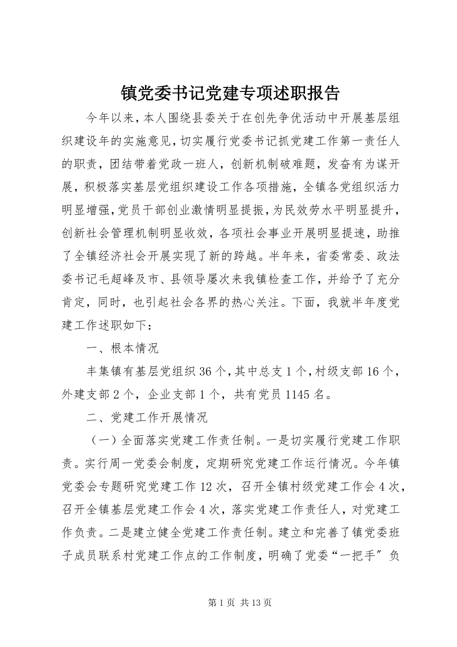 2023年镇党委书记党建专项述职报告.docx_第1页