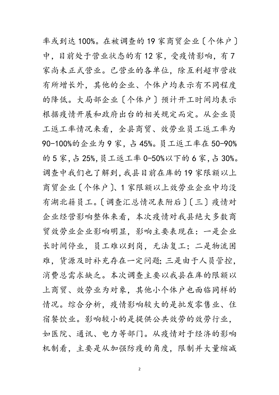 2023年疫情对商贸服务业的影响调查报告范文.doc_第2页