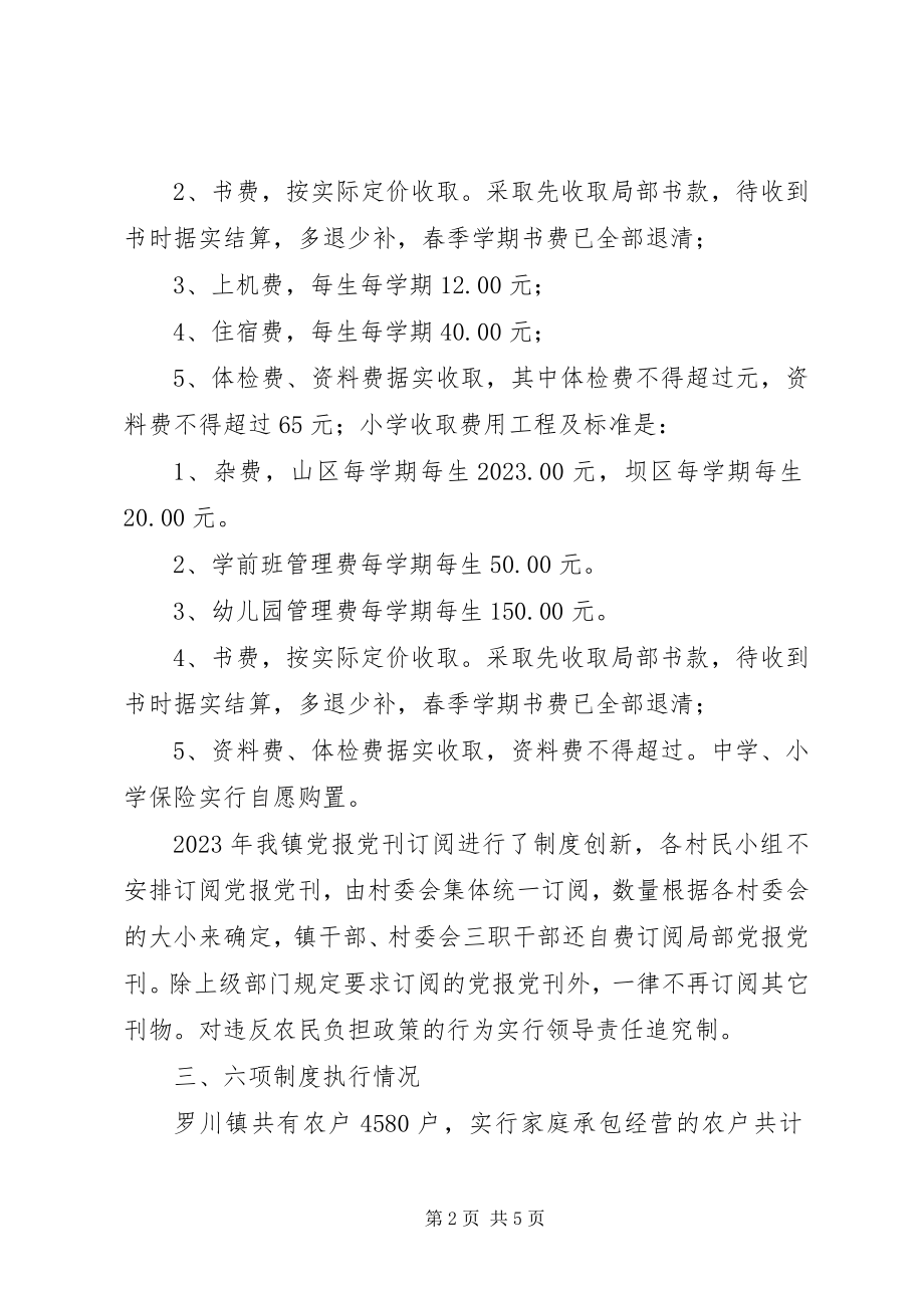 2023年镇农民负担自检自查报告.docx_第2页