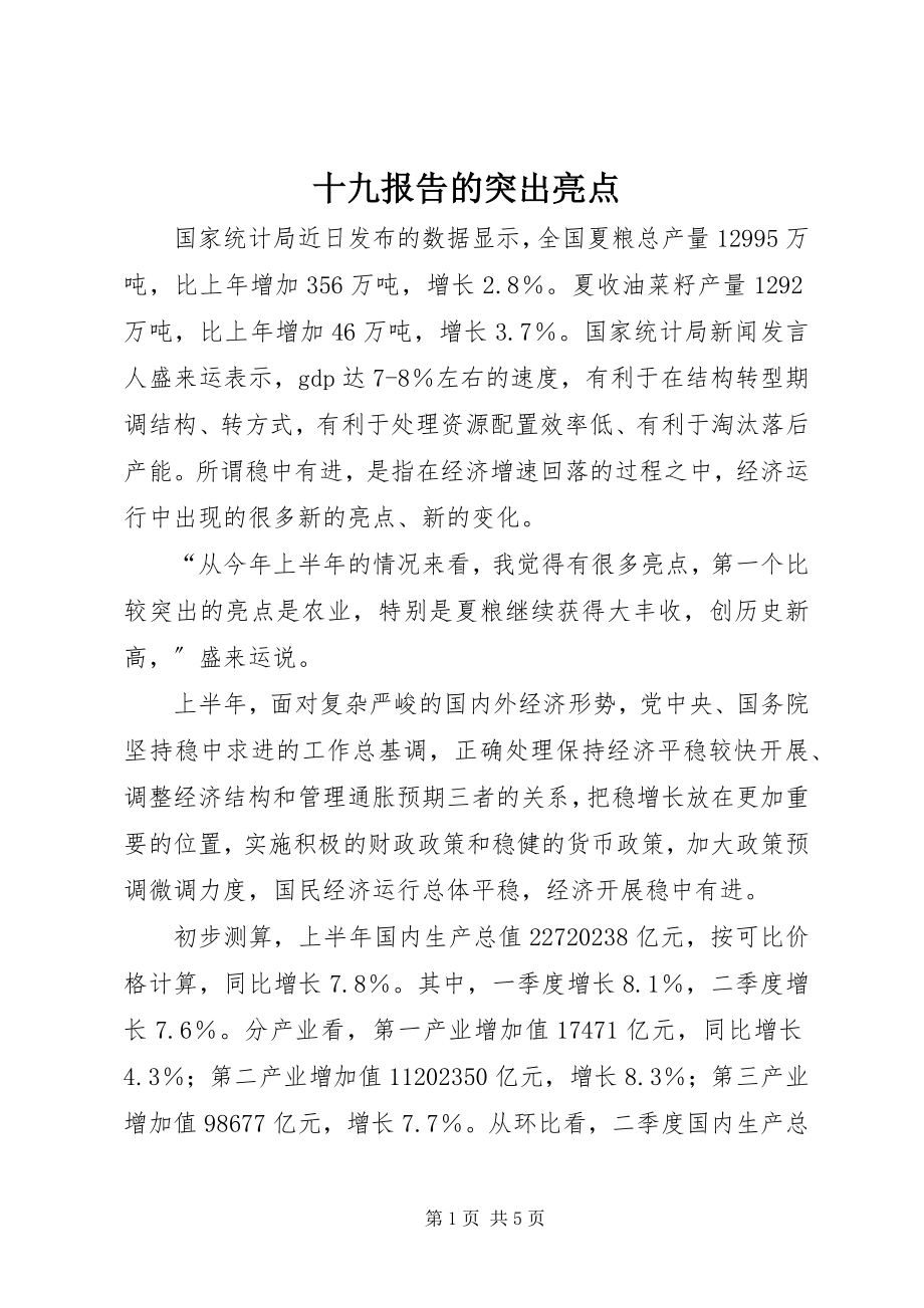 2023年十九报告的突出亮点.docx_第1页