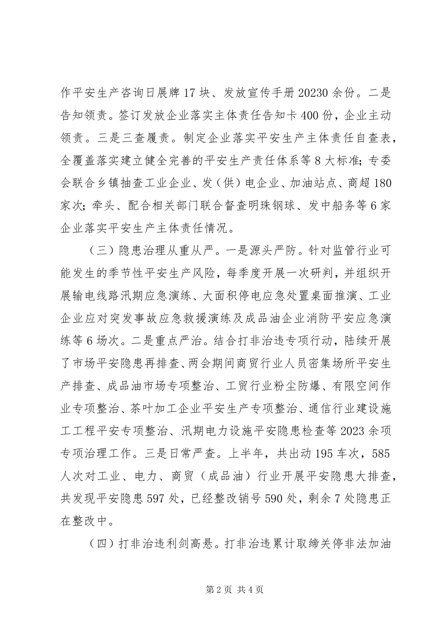 2023年安全生产上半年述职报告及下半年工作总结新编.docx_第2页