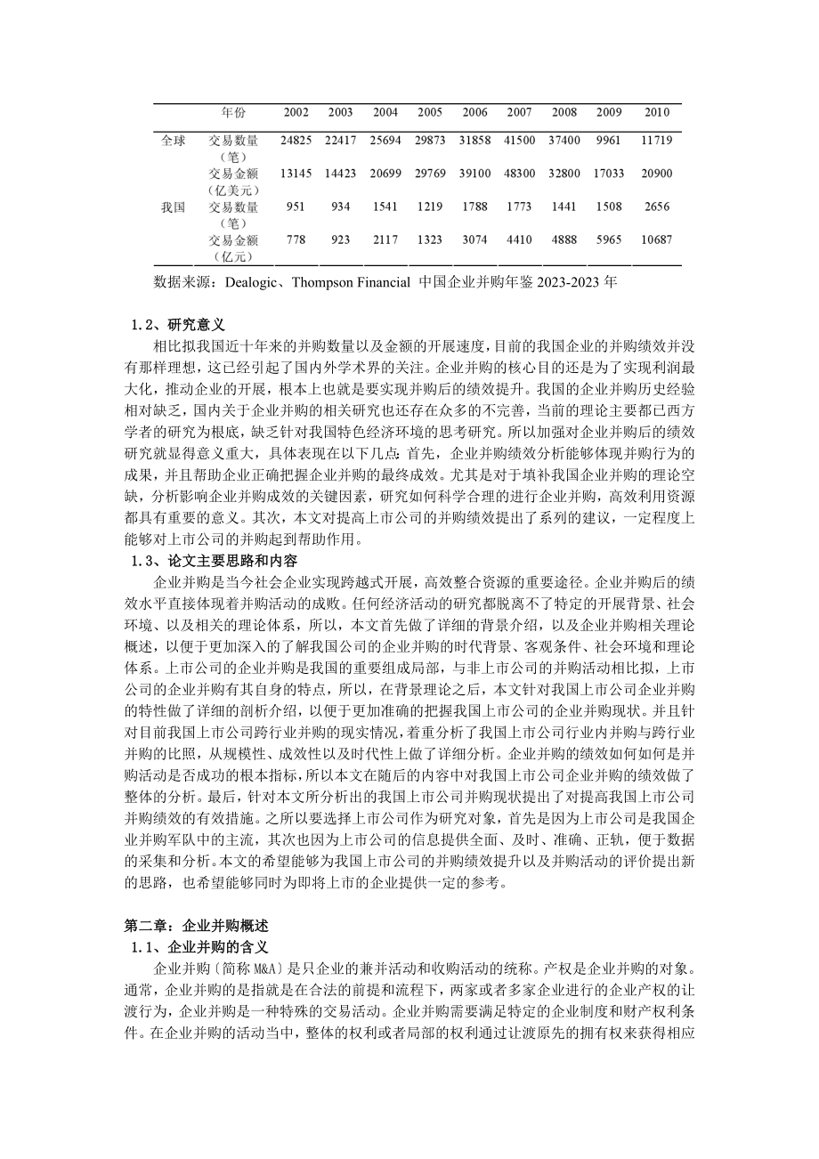 2023年我国上市公司并购后的绩效分析.doc_第2页