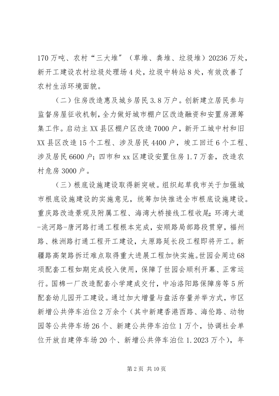 2023年市城乡建设委工作报告.docx_第2页