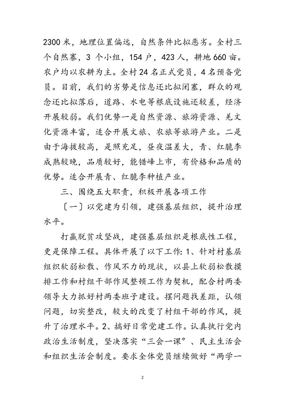 2023年第一书记驻村期间述职报告范文.doc_第2页