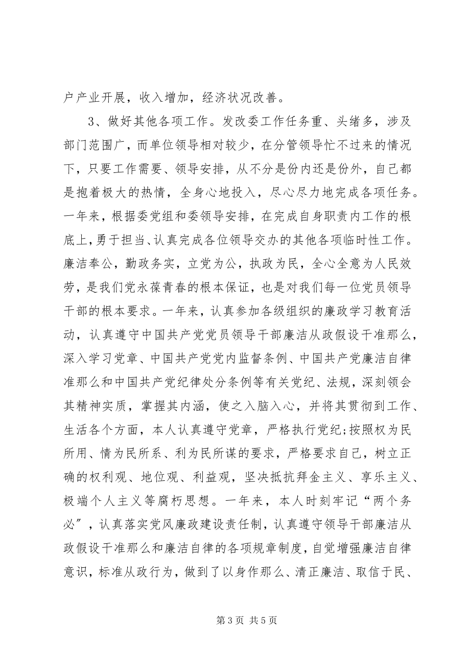 2023年发改委副调研员某年度述职述廉述效报告.docx_第3页