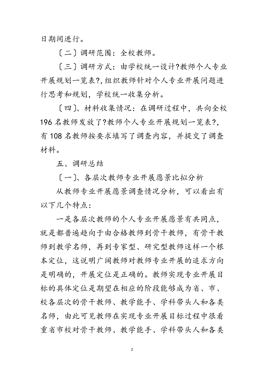 2023年教师专业发展愿景调查与分析报告范文.doc_第2页