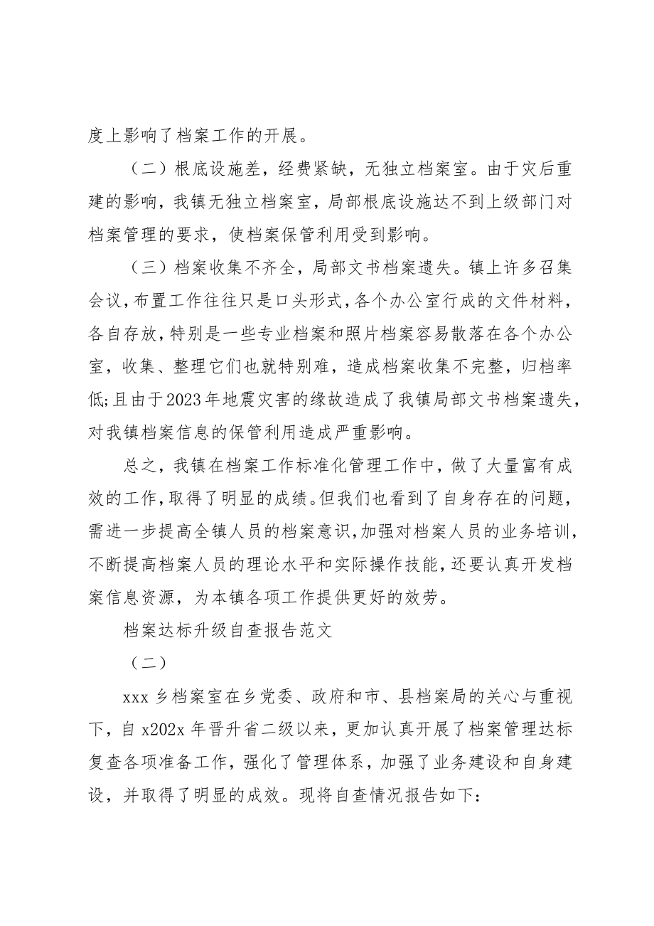 2023年档案达标升级自查报告新编.docx_第3页