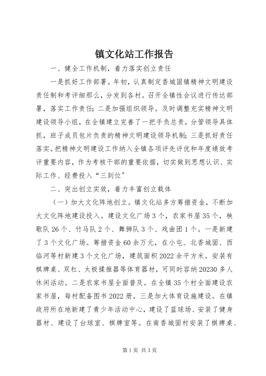 2023年镇文化站工作报告.docx_第1页