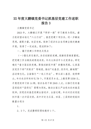 2023年大鹏镇党委书记抓基层党建工作述职报告3.docx