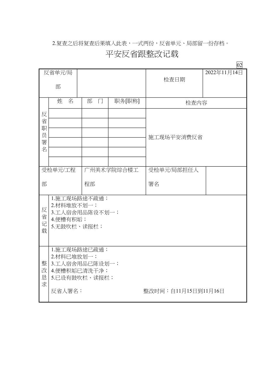 2023年建筑行业安全检查和整改记录.docx_第2页