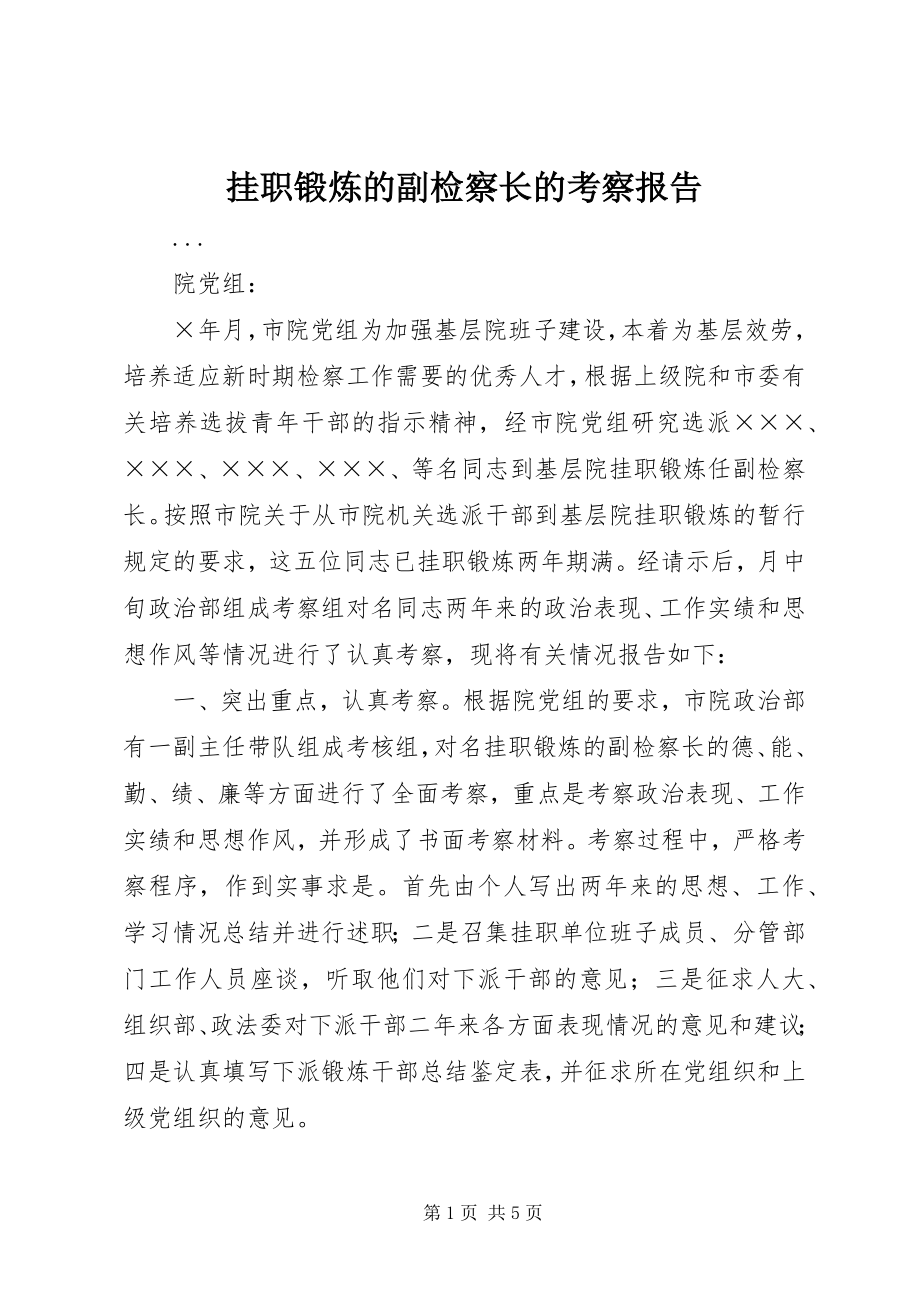 2023年挂职锻炼的副检察长的考察报告.docx_第1页