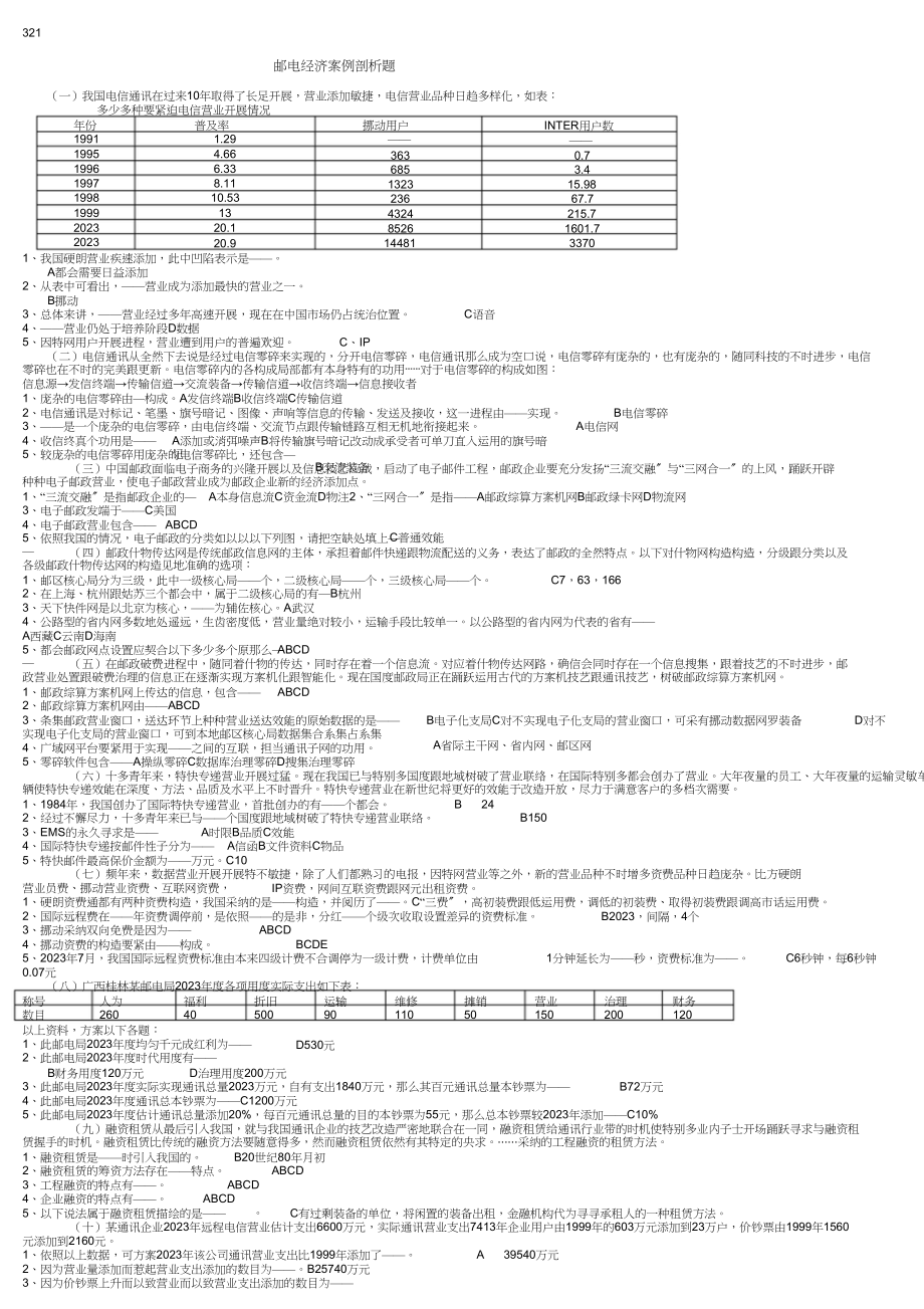 2023年邮电经济案例分析.docx_第1页