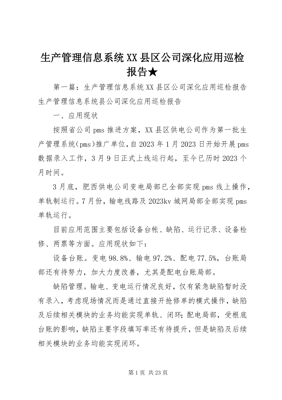 2023年生产管理信息系统XX县区公司深化应用巡检报告.docx_第1页