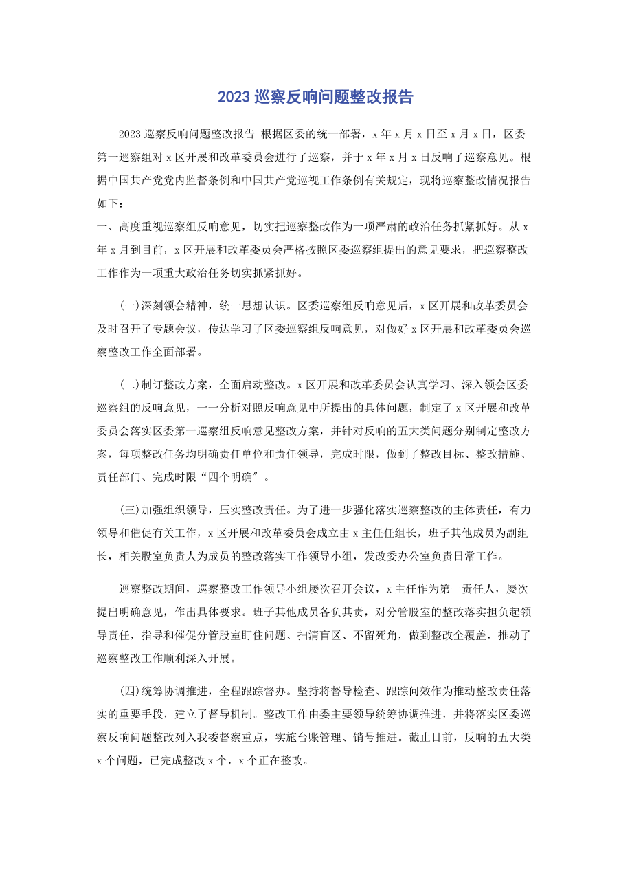 2023年巡察反馈问题整改报告.docx_第1页