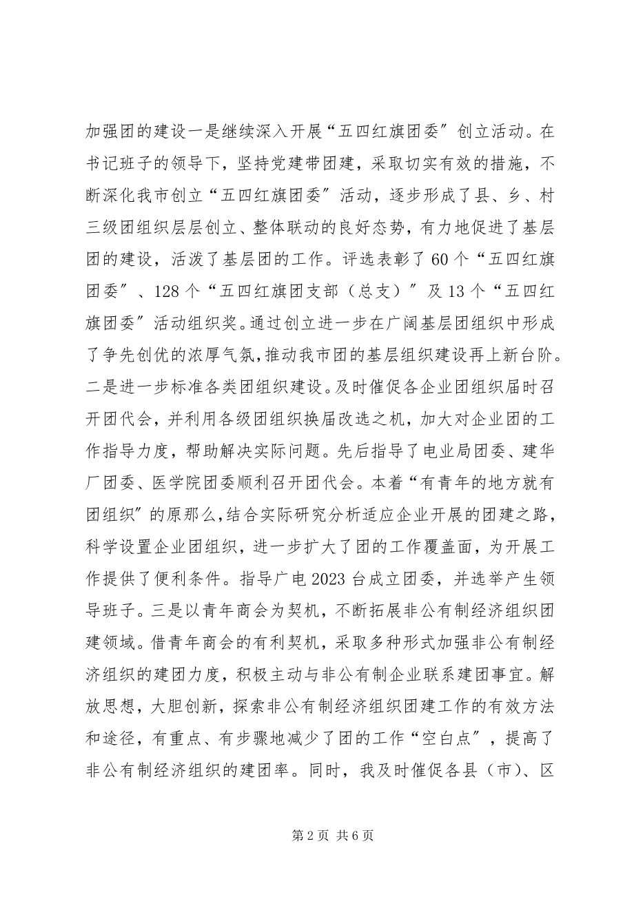 2023年团市委组织部部长上半年述职报告.docx_第2页