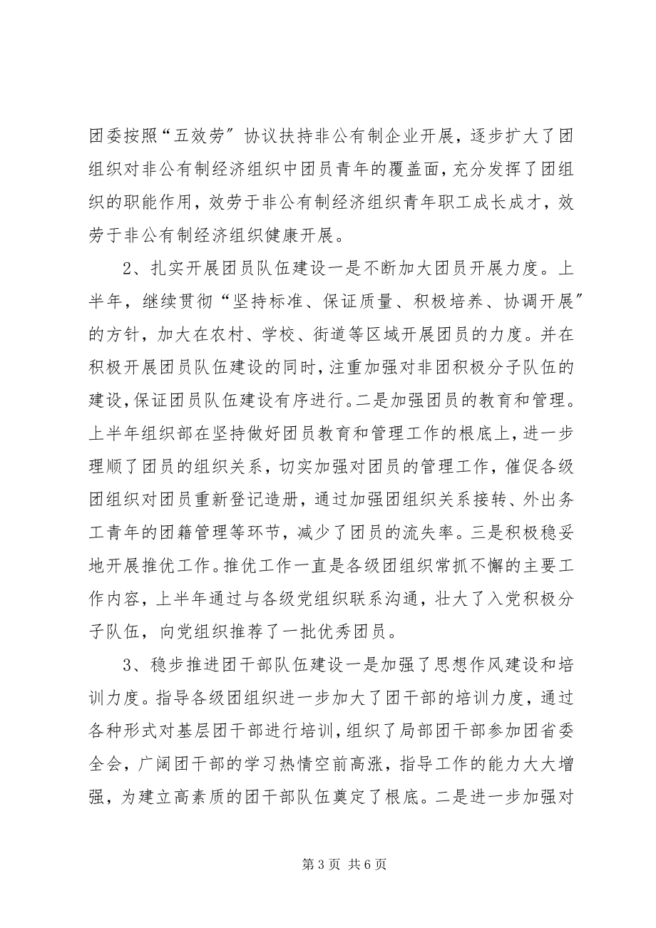 2023年团市委组织部部长上半年述职报告.docx_第3页