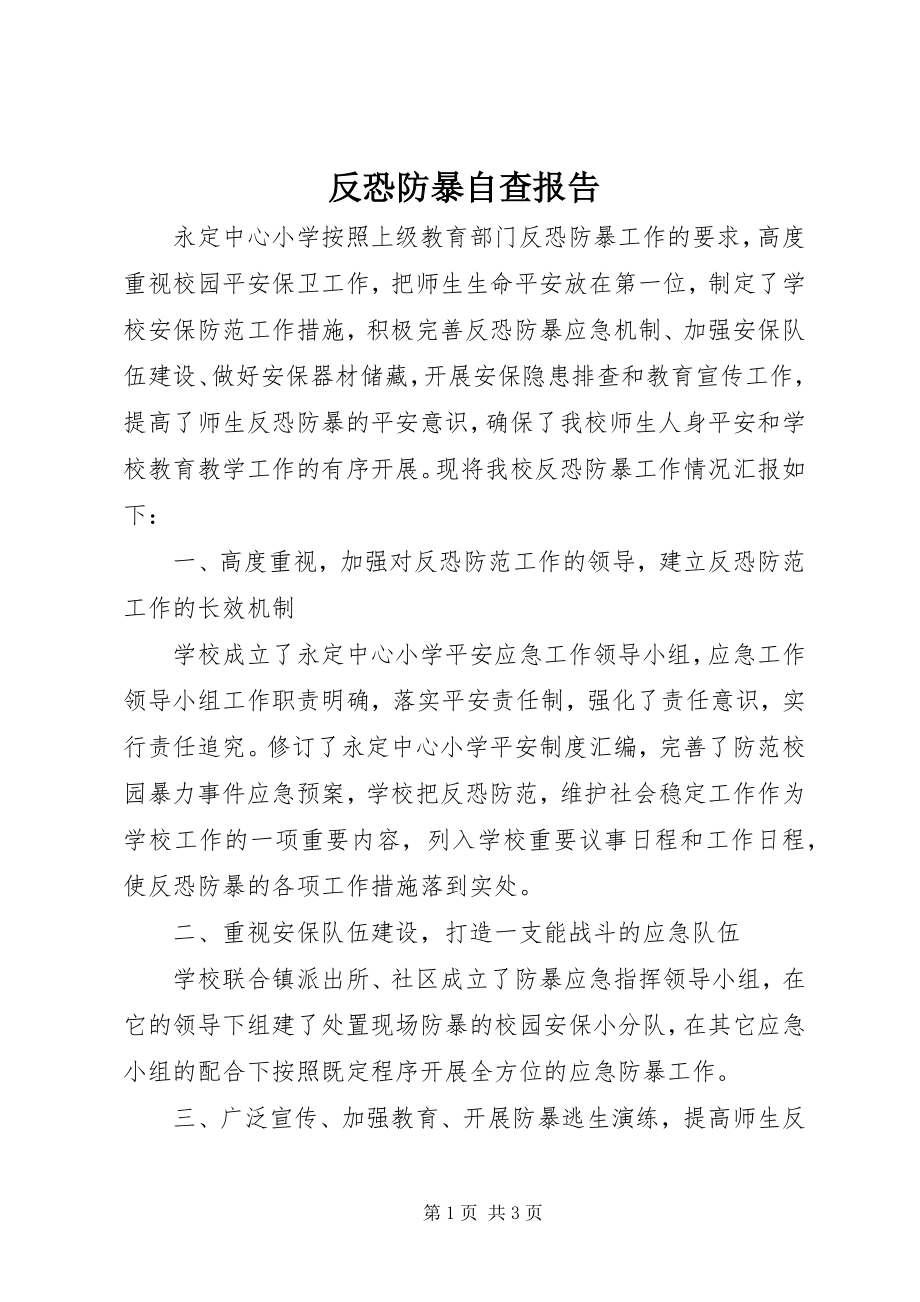 2023年反恐防暴自查报告.docx_第1页