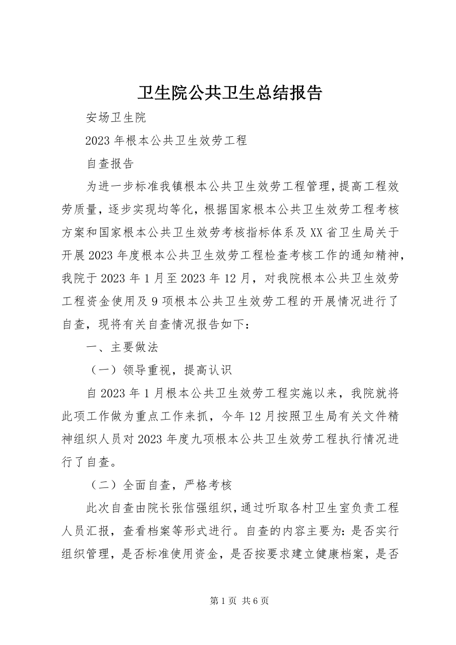 2023年卫生院公共卫生总结报告.docx_第1页