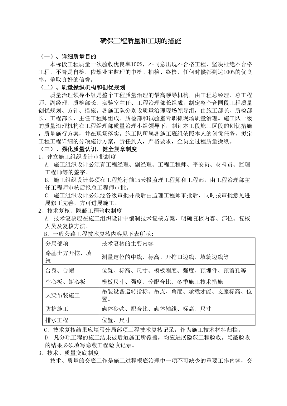 2023年建筑行业确保工程质量和工期的措施.docx_第1页