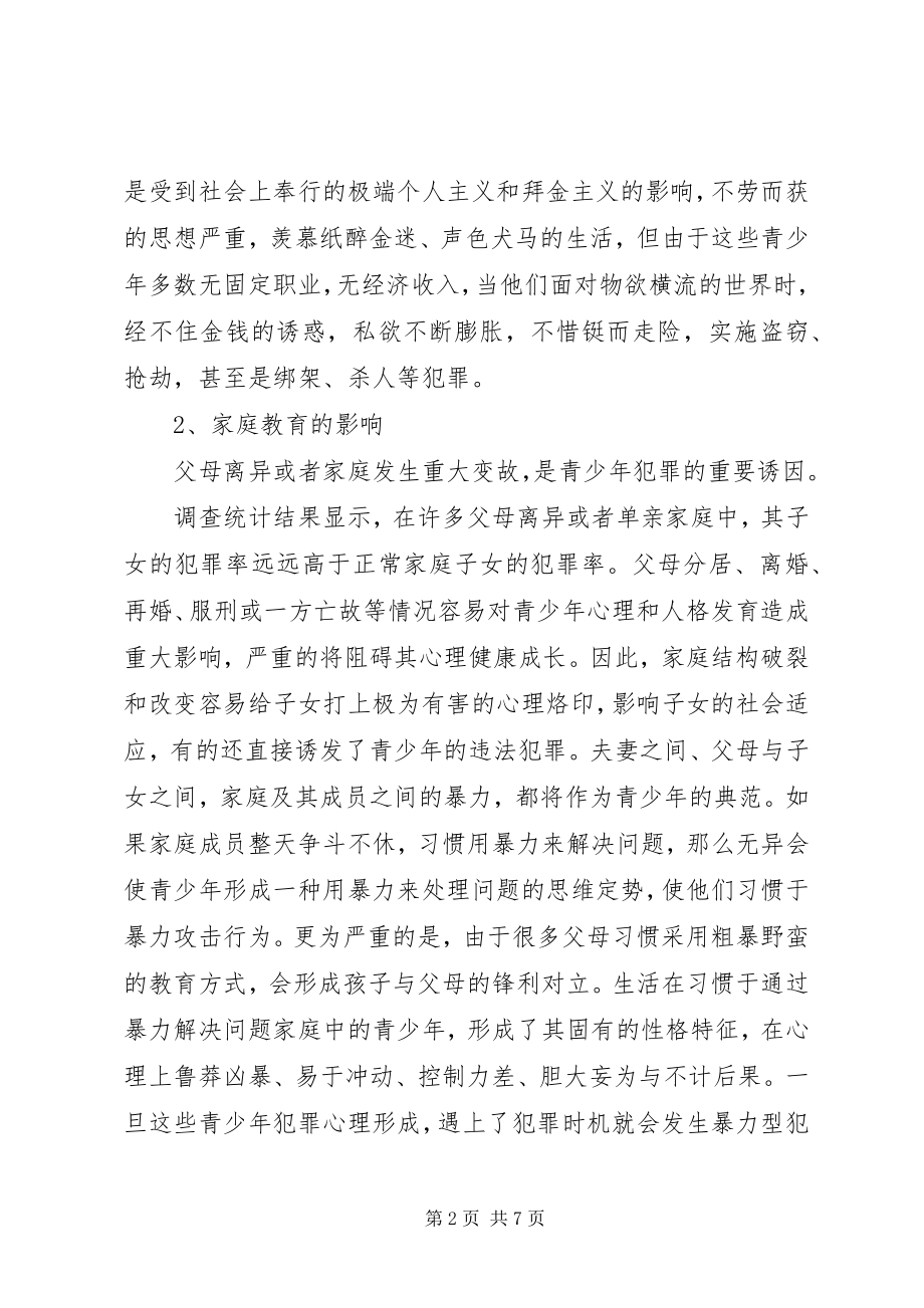 2023年青少年犯罪的成因及其对策分析.docx_第2页