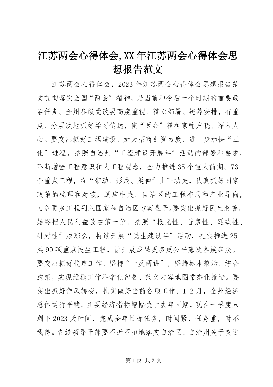 2023年江苏两会心得体会江苏两会心得体会思想报告.docx_第1页