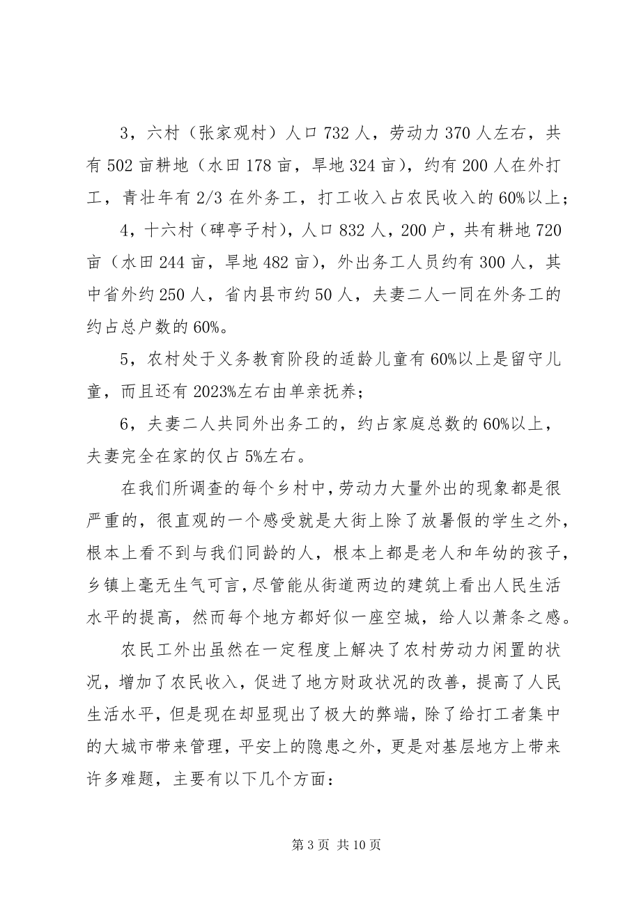 2023年镇农民外出务工问题的社会调研报告.docx_第3页