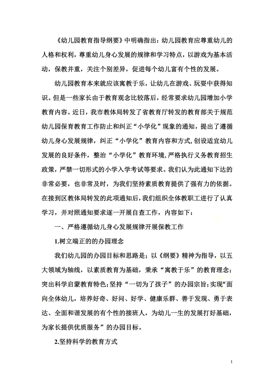 防止幼儿园保育教育小学化自查报告.doc_第3页