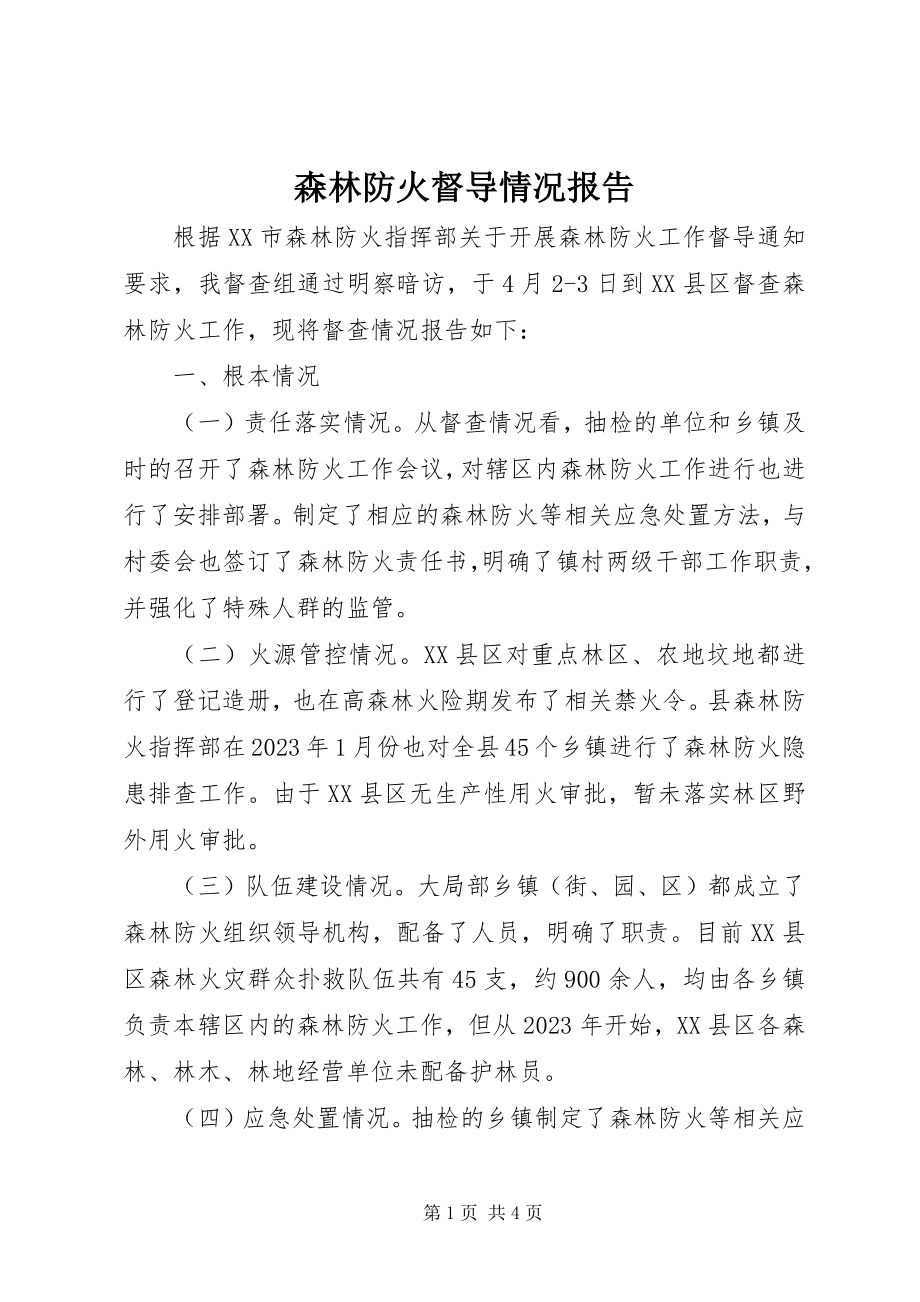 2023年森林防火督导情况报告.docx_第1页