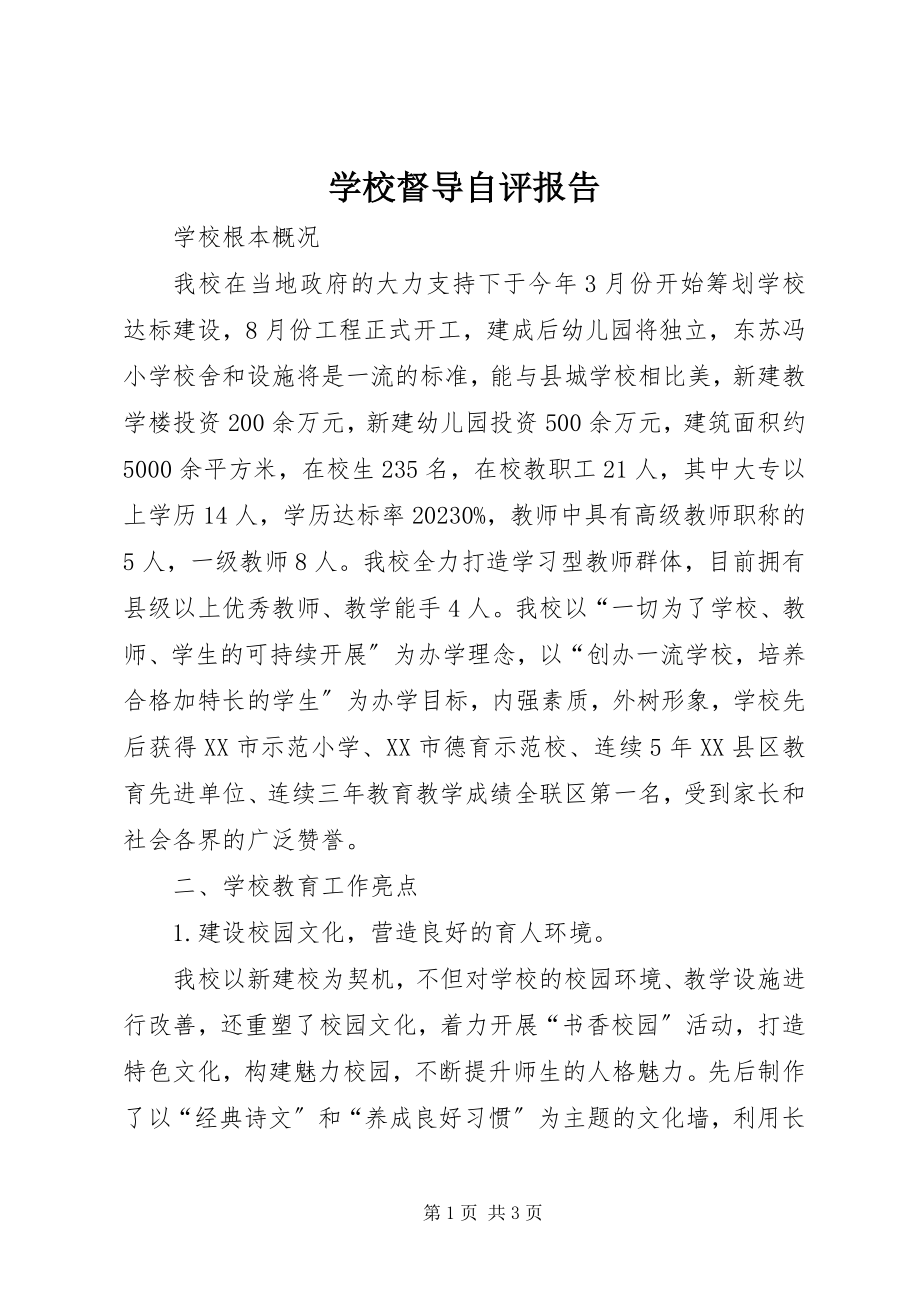 2023年学校督导自评报告.docx_第1页