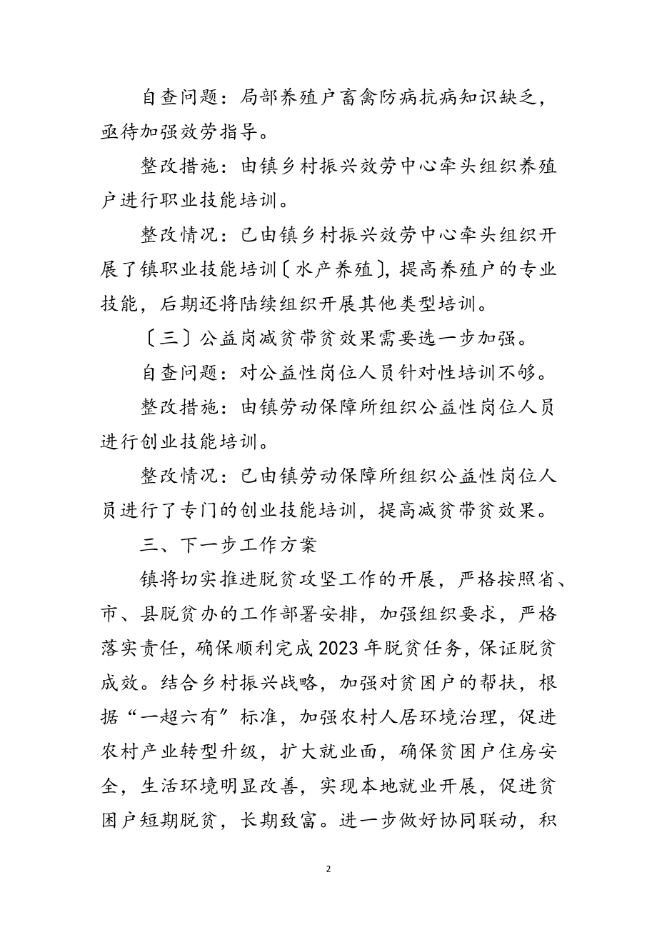 2023年脱贫攻坚督查反馈问题自查报告范文.doc_第2页