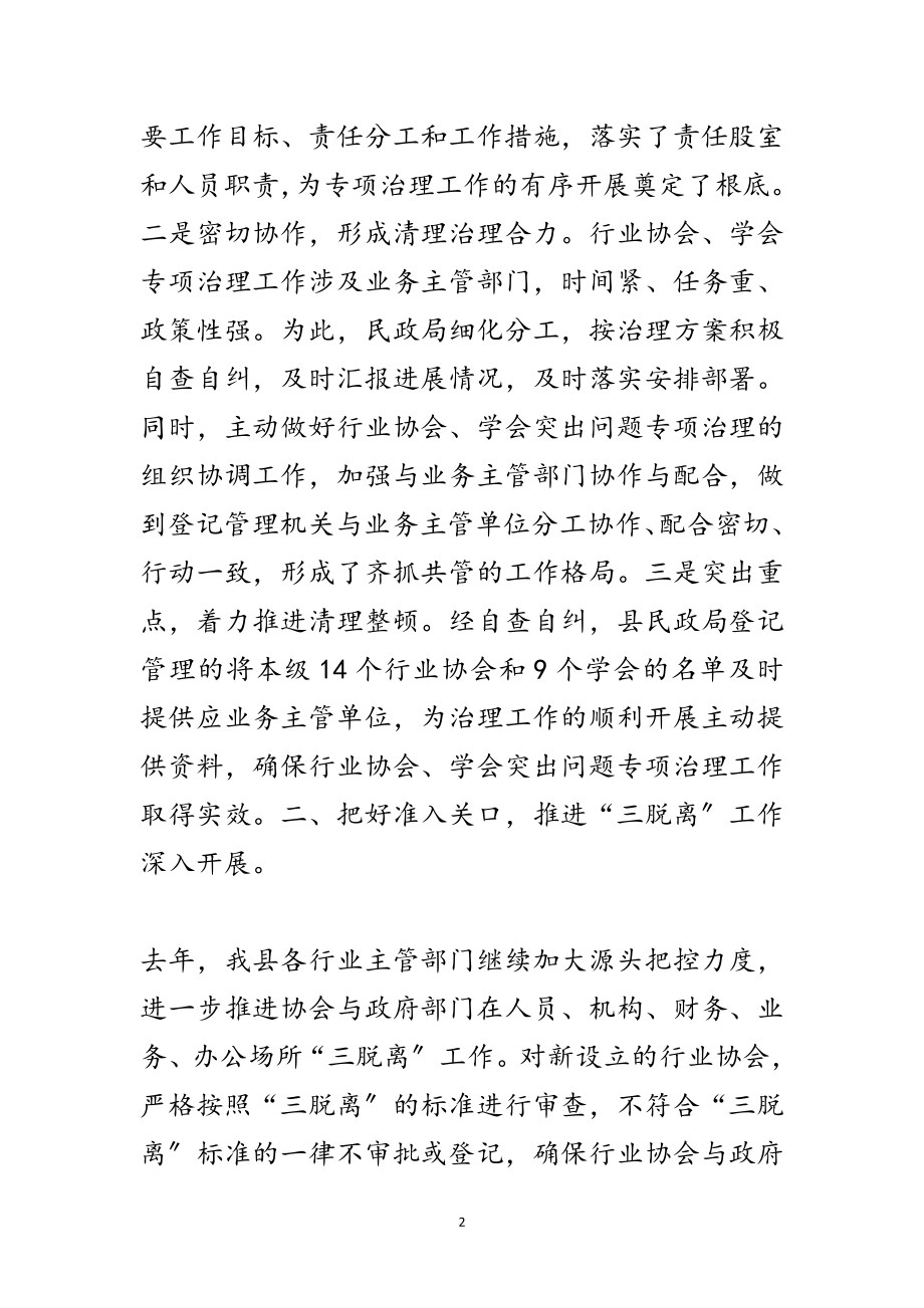 2023年行业协会学会突出问题专项治理工作汇报范文.doc_第2页