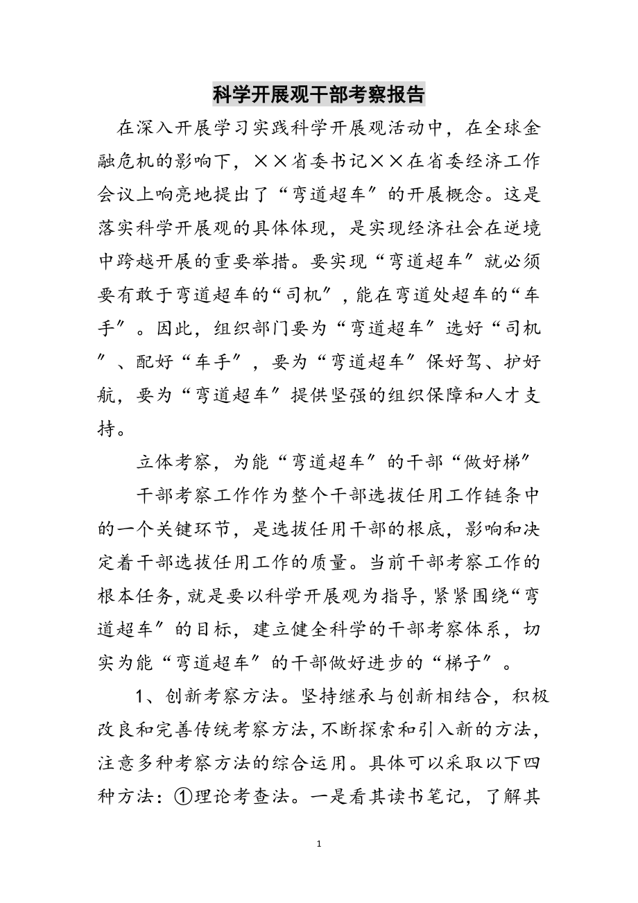 2023年科学发展观干部考察报告范文.doc_第1页