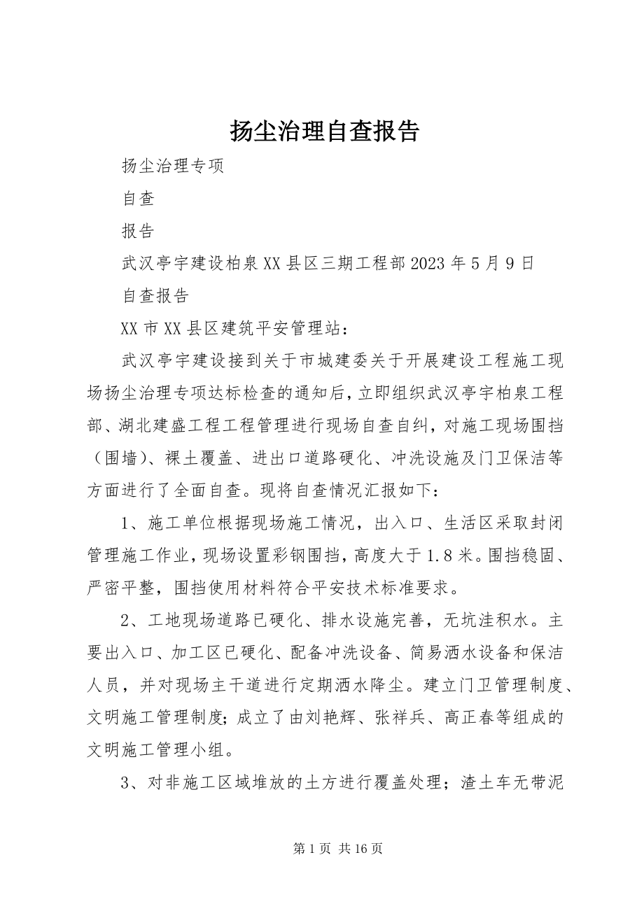 2023年扬尘治理自查报告.docx_第1页