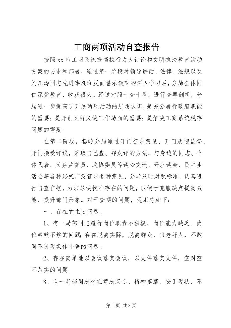 2023年工商两项活动自查报告.docx_第1页