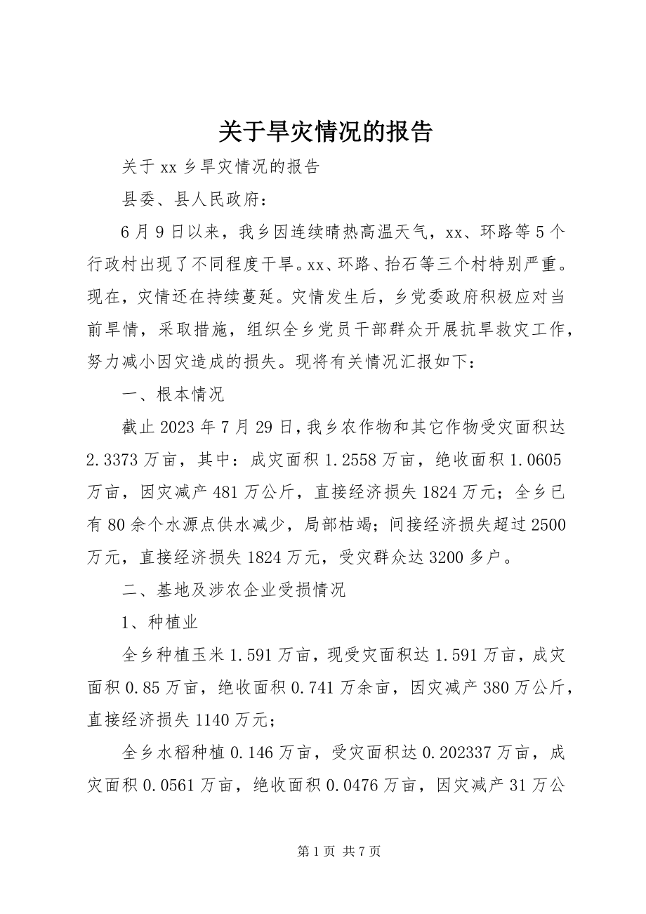 2023年旱灾情况的报告.docx_第1页